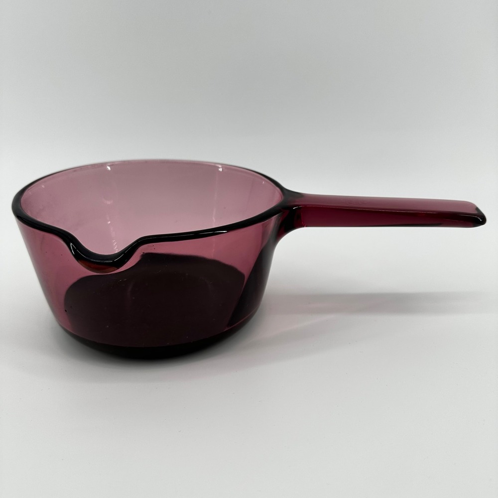 Vision Corning Saucepan Unisex 1L Cranberry Glass V-1-B Made in USA Vintage